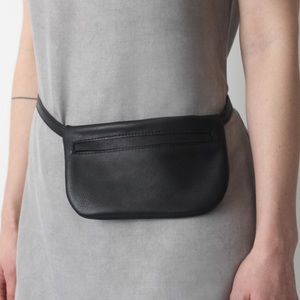 Black leather belt bag